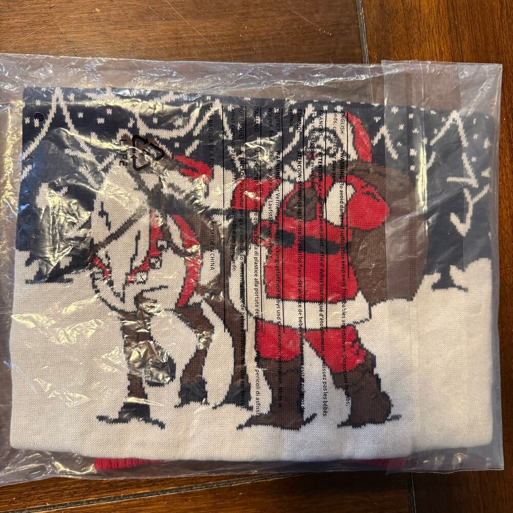 Santa and Reindeer Dog Christmas Sweater Size L